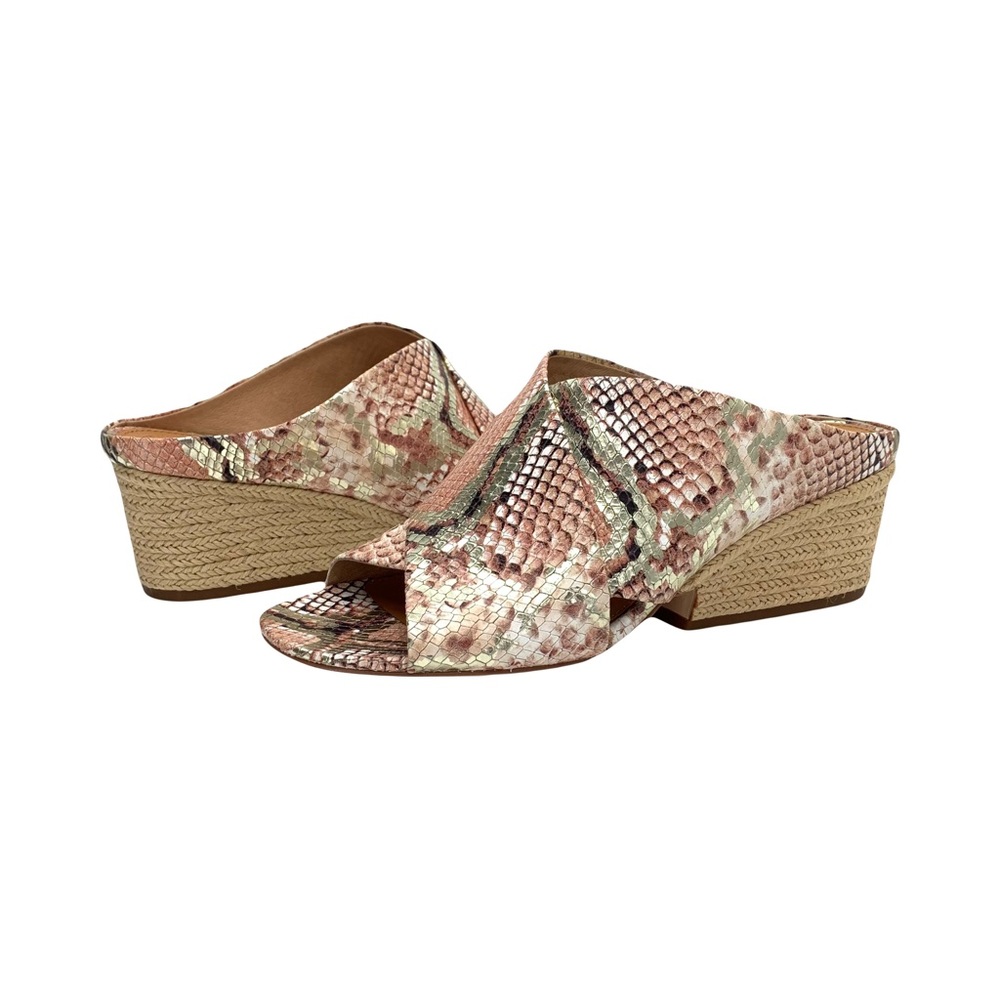 Corso Como 2” Heel Sandal Holdan Platinum Glam Snake Print Size 9 New In Box